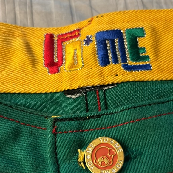 Pair of hip hop shorts by Yo Me. 40 green,  yellow lining. Never worn. Cotton - Picture 8 of 8